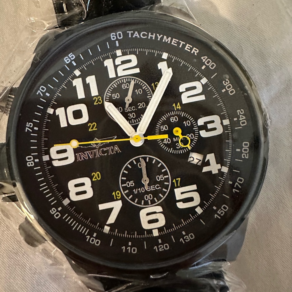 Invicta Black and Yellow Tachymeter Men's Watch
